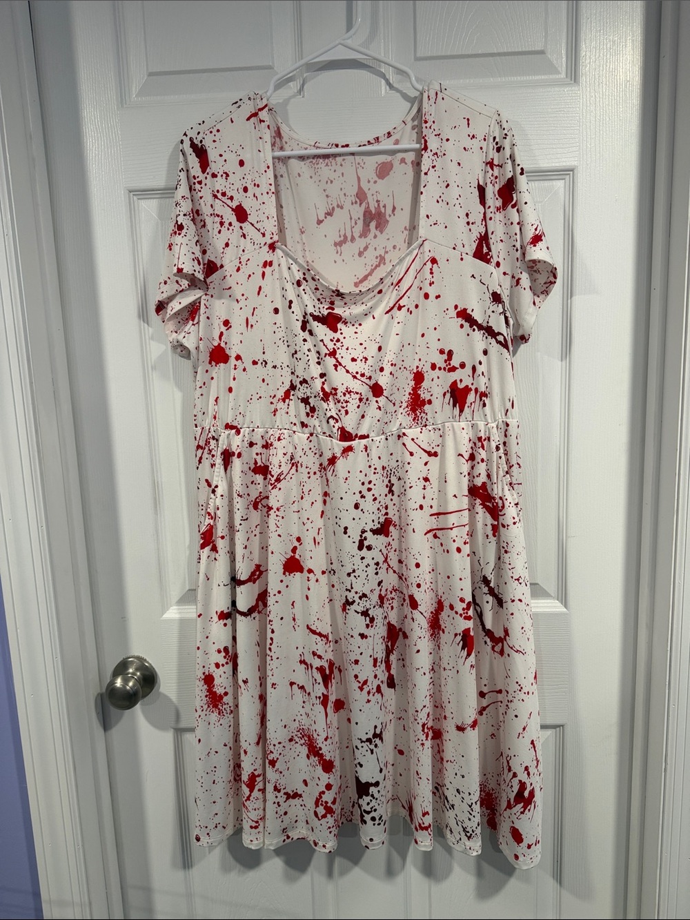White blood splatter print dress